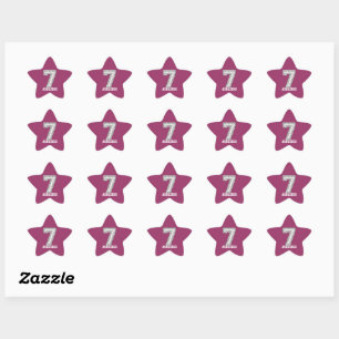 Personalised Baseball Number 7 Star Sticker