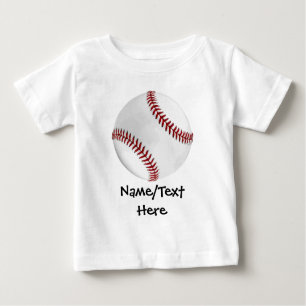 Personalised Baseball on Green Kids Boys Baby T-Shirt