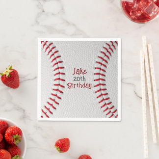 Personalised Baseball Paper Napkin with Name & Age