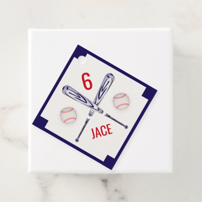 Personalised Baseball Party Favour Tags (In Situ)