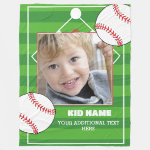 Personalised Baseball Photo Fleece Blanket