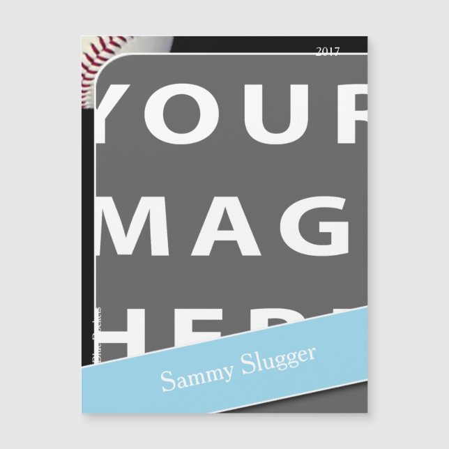 Personalised Baseball Photo Magnet (Front)