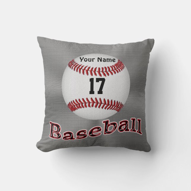 Personalised Baseball Pillows YOUR NAME & NUMBER (Front)