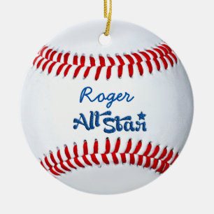 Personalised Baseball Player Gift Ceramic Ornament