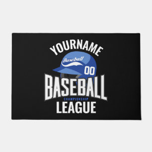Personalised Baseball Player NAME Team Champ Club  Doormat