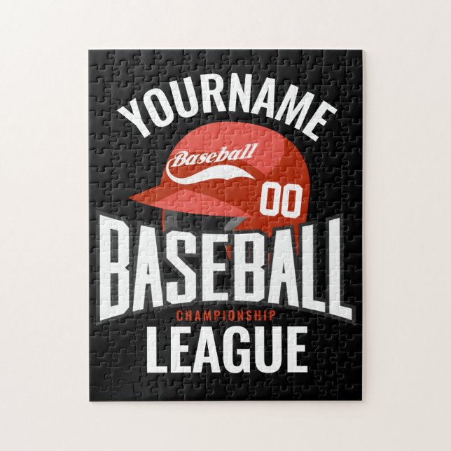 Personalised Baseball Player NAME Team Champ Club  Jigsaw Puzzle (Vertical)