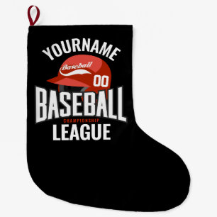 Personalised Baseball Player NAME Team Champ Club  Large Christmas Stocking