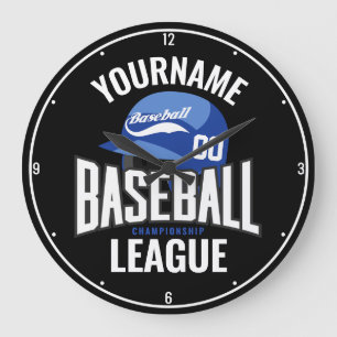 Personalised Baseball Player NAME Team Champ Club Large Clock