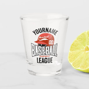 Personalised Baseball Player NAME Team Champ Club Shot Glass