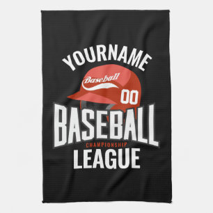 Personalised Baseball Player NAME Team Champ Club  Tea Towel