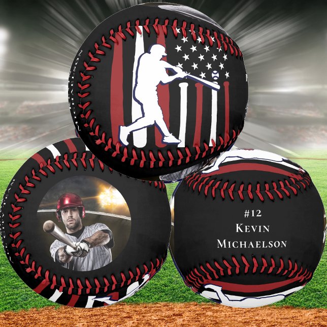 Personalised Baseball Player Photo (Hit it out of the park with this custom baseball. Perfect for your favorite player or coach. )