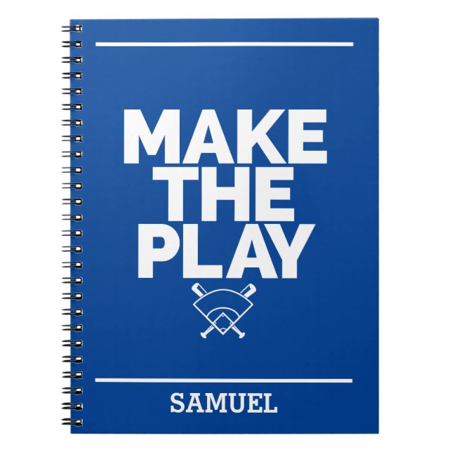 Personalised Baseball School Notebook (Front)