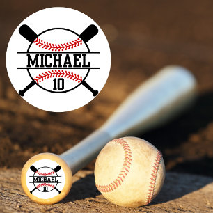 Personalised Baseball Softball Bat Knob Name Classic Round Sticker