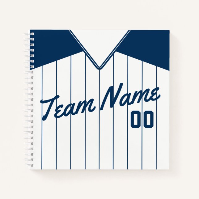 Personalised Baseball Softball Jersey Notebook (Front)