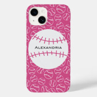 Personalised Baseball Softball Pattern on Pink