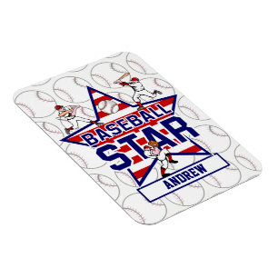 Personalised Baseball Star and stripes Magnet