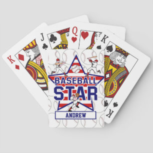 Personalised Baseball Star and stripes Playing Cards
