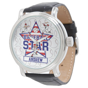 Personalised Baseball Star and stripes Watch