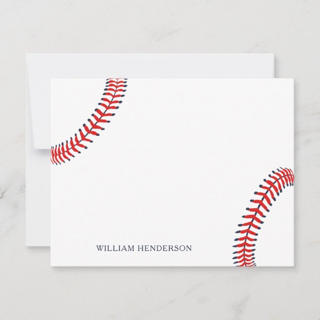 Personalised Baseball Stationery  Custom Baseball Thank You Card (Front)