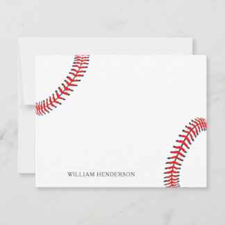 Personalised Baseball Stationery Custom Baseball Thank You Card