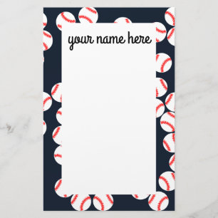 Personalised Baseball Stationery Paper