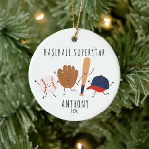 Personalised Baseball Superstar Kids Ornament