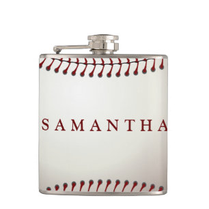 Personalised Baseball Themed Flask