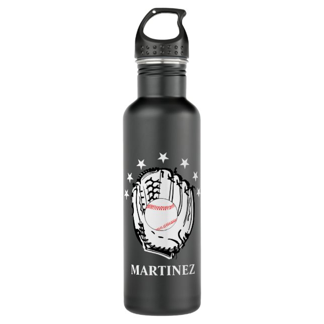 Personalised Baseball Themed Sports 710 Ml Water Bottle (Front)