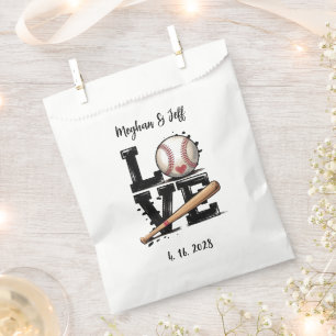 Personalised Baseball Themed Wedding Favour Bag