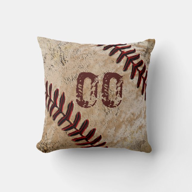 Personalised Baseball Throw Pillows JERSEY NUMBER (Front)
