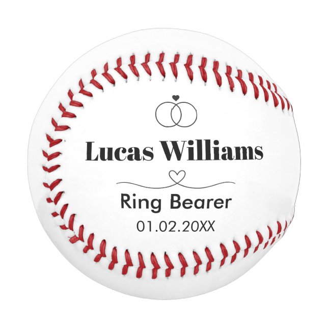 Personalised Baseball Will You Be My Ring Bearer (Front Left)