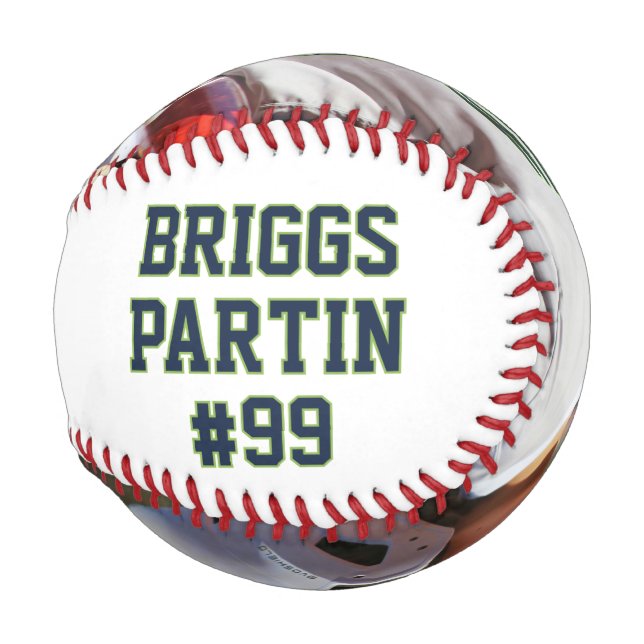 Personalised Baseball with Custom Name and Photo (Back Left)