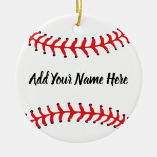 Personalised Baseball With Custom Name Ceramic Ornament