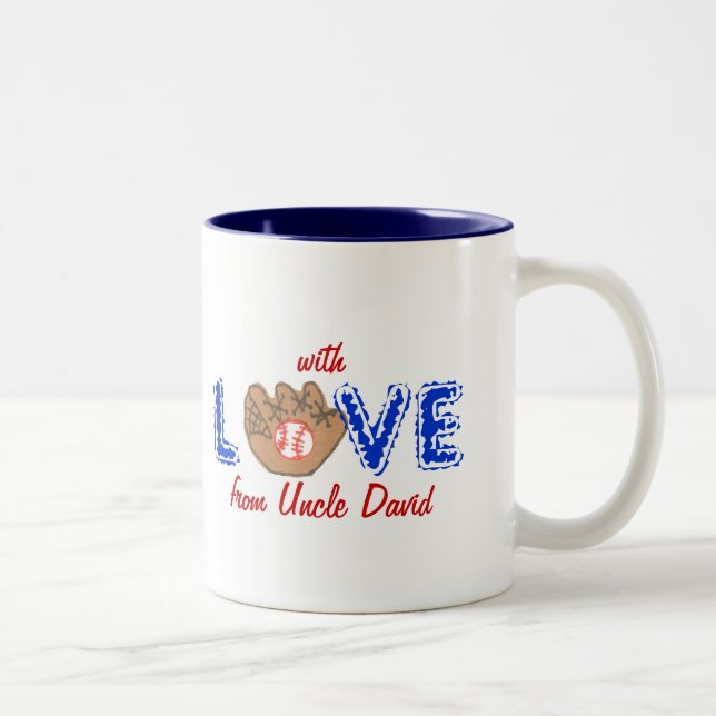 Personalised baseball "with love" mug (Right)