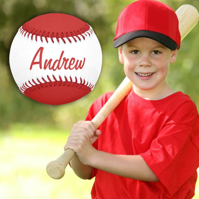 Personalised Baseball with Name Red and White (Creator Uploaded)