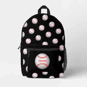 Personalised Baseball with Red Stitches Printed Backpack