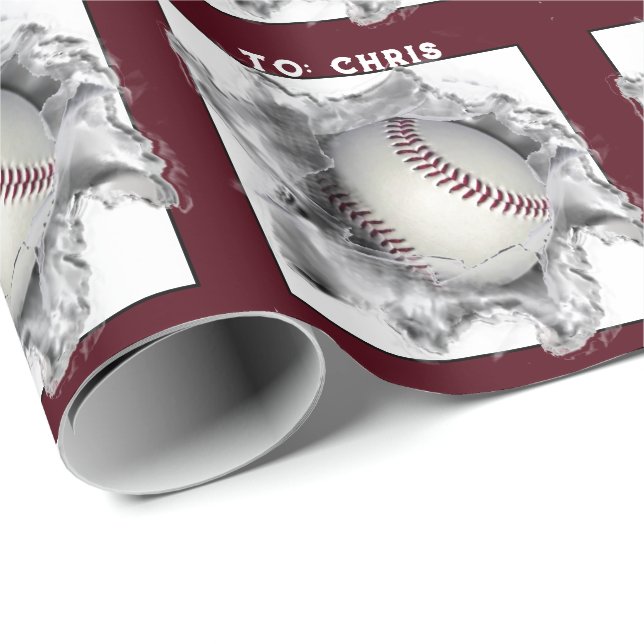 Personalised Baseball Wrapping Paper (Roll Corner)