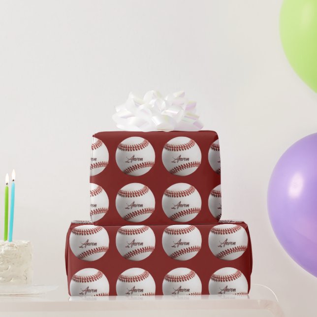  Personalised Baseball Wrapping Paper (Party Gifts)