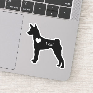 Personalised Basenji Dog  Hound Heart Name Custom