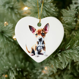 Personalised Basenji Puppy Ceramic Ornament