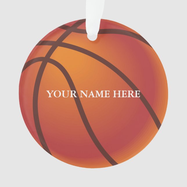 Personalised Basket Ball Name Christmas Ornament (Front)