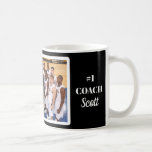 Personalised Basketball #1 Coach Team Photo Coffee Mug<br><div class="desc">This custom-designed mug features a team photo of a basketball player or coach. The mug displays the coach's or player's name on one side and the team name and year on the other side. This highly personalised gift can be given to any passionate basketball or any other sport coach or...</div>