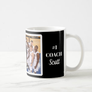 Personalised Basketball #1 Coach Team Photo Coffee Mug