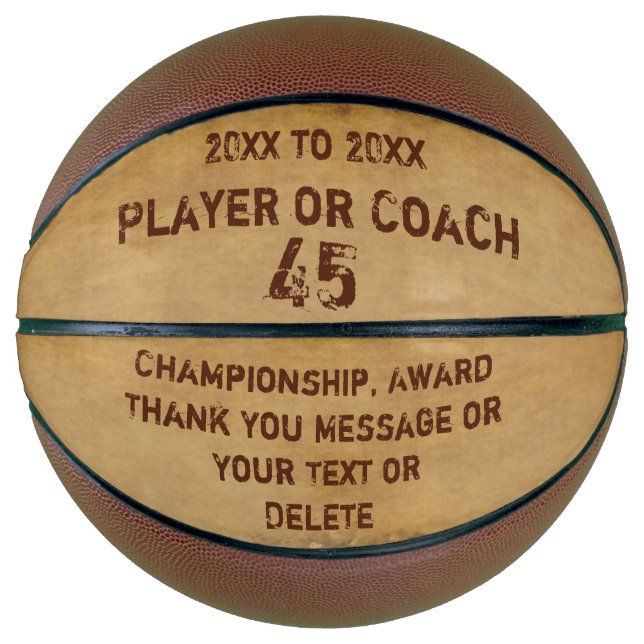 Personalised Basketball Ball, Your Grunge Text (Front)