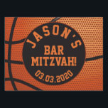Personalised Basketball Bar Mitzvah Garden Sign<br><div class="desc">Personalised basketball Bar Mitzvah yard sign in orange and black. Personalised with name and Bar Mitzvah date.</div>