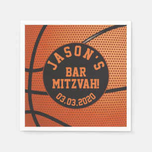 Personalised Basketball Bar Mitzvah Napkin