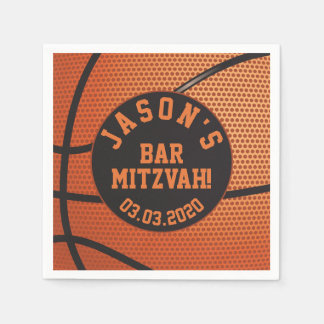 Personalised Basketball Bar Mitzvah Napkin