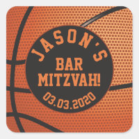 Personalised Basketball Bar Mitzvah Orange Black