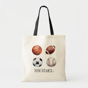 Personalised Basketball Baseball Football Soccer   Tote Bag