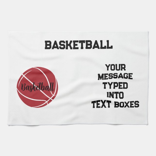 Personalised Basketball,Basketball Gift Ideas  Tea Towel (Horizontal)